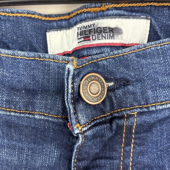 Tommy Hilfiger Men's Straight Dark Wash Jeans Size 40x30 Stretch Whiskered - Picture 7 of 14